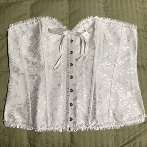 White Brocade Corset-NWOT